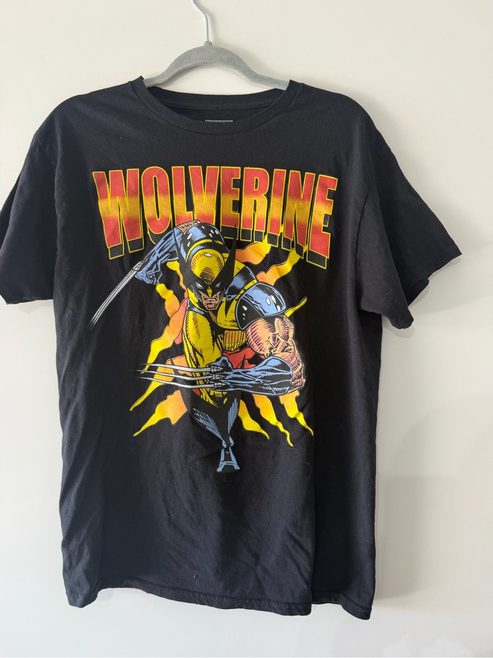 Marvel Wolverine Short Sleeve Tee - Black with Yellow & Red Graphic